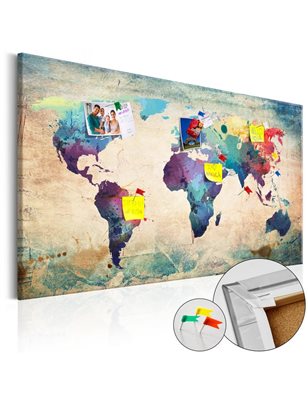 Quadri di sughero  Colorful World Map [Cork Map]